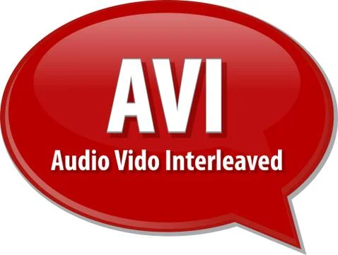AVI acronym definition speech bubble illustration Stock Illustration