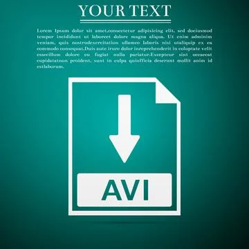 AVI file document icon. Download AVI button icon isolated on green background イラスト素材