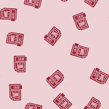 Avi file format document glyph seamless pattern Illustrazione stock