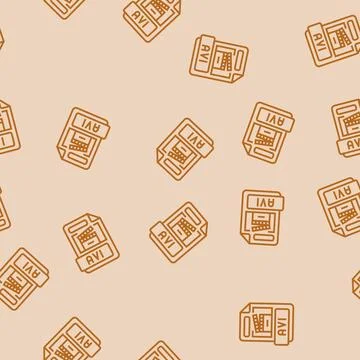 Avi file format document line seamless pattern Illustrazione stock