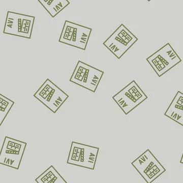 Avi file format document line vector seamless pattern Illustrazione stock