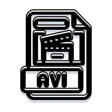 Avi file format icon graphic design concept Illustrazione stock