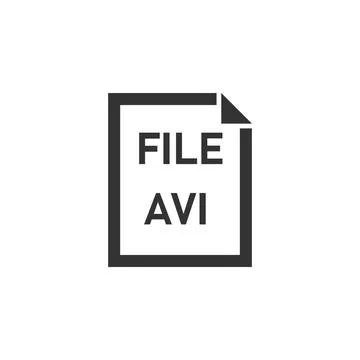 AVI File icon flat AVI File. Black Icon Flat on white background Copyright... 写真素材