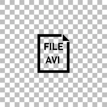 AVI File icon flat Stock Illustration