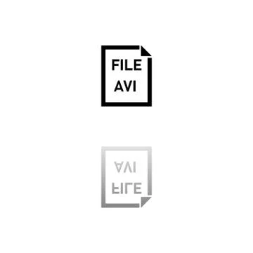 AVI File icon flat Stock Illustration