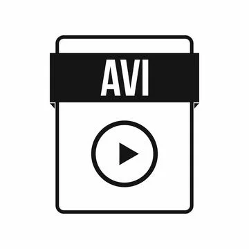 AVI file icon, simple style Stock Illustration