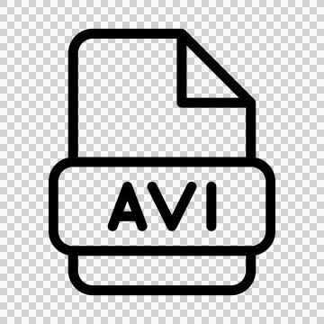 Avi File Icon. Type Files Sign outline symbol Design, Icons Format Type Data.  库存插图