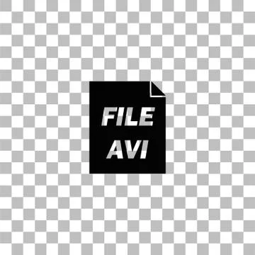 AVI icon flat Stock Illustration