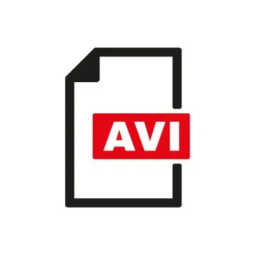 The AVI icon. Video file format symbol. Flat Stock Illustration
