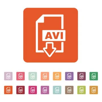 The AVI icon. Video file format symbol. Flat Stock Illustration