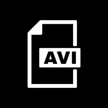 The AVI icon. Video file format symbol. Flat Stock Illustration