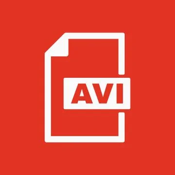 The AVI icon. Video file format symbol. Flat Stock Illustration