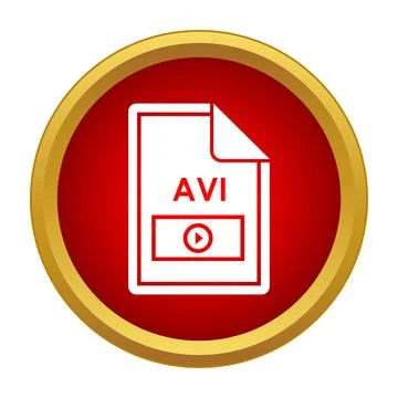 Avi video file format extension movie icon Illustrazione stock