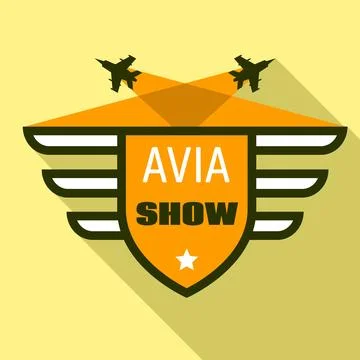 Avia show logo, flat style Stock Illustration