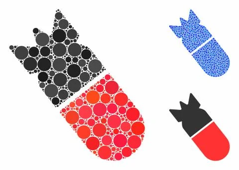 Aviation Bomb Composition Icon of Round Dots Illustrazione stock