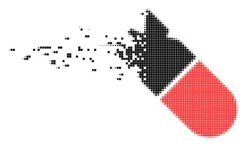 Aviation Bomb Dissolving Pixel Icon Stock Illustration
