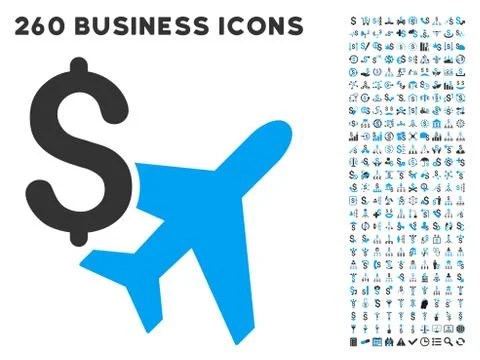 Aviation Business Icon with Flat Vector Set Illustrazione stock