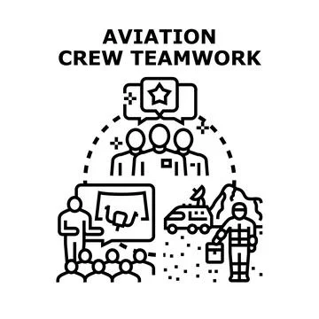 Aviation crew teamwork concept for collaborative success Stock Illustration