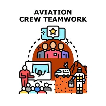 Aviation crew teamwork concept for collaborative success Stock Illustration