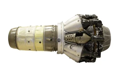 Aviation engine. Isolated on white background Stock Photos