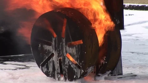 Aviation Fire Training Stock Footage 71053412