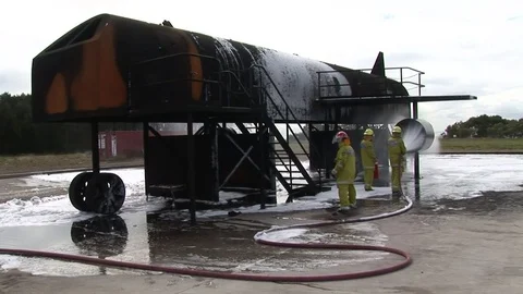Aviation Fire Training Stock Footage 71054271