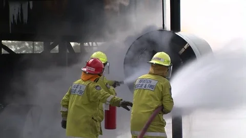 Aviation Fire Training Stock Footage 71054279