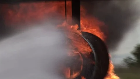 Aviation Fire Training Stock Footage 71054585
