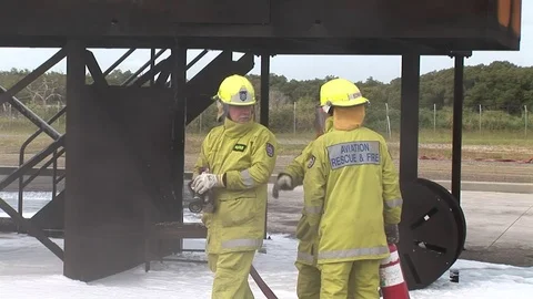Aviation Fire Training Stock Footage 71055174