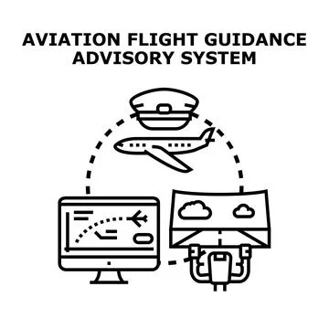 Aviation flight guidance system advisory pilot concept Stock Illustration