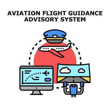 Aviation flight guidance system advisory pilot concept Stock Illustration