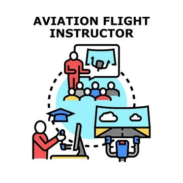 Aviation flight instructor training program concept Stock Illustration