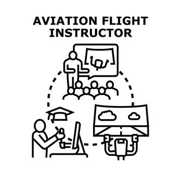 Aviation flight instructor training program concept イラスト素材