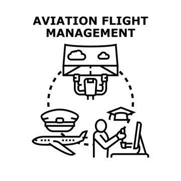 Aviation flight management system and pilot training program Stock Illustration