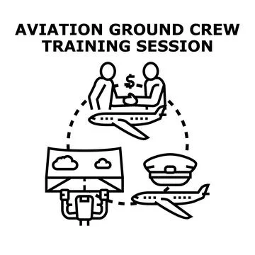 Aviation ground crew training and business concept Stock Illustration