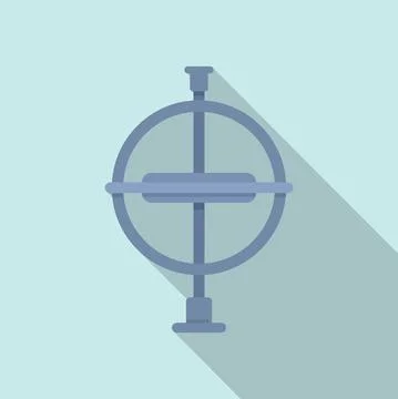Aviation gyroscope icon flat vector. Accelerometer sensor Stock Illustration