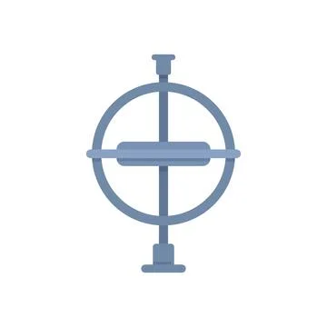Aviation gyroscope icon flat vector. Accelerometer sensor Stock Illustration