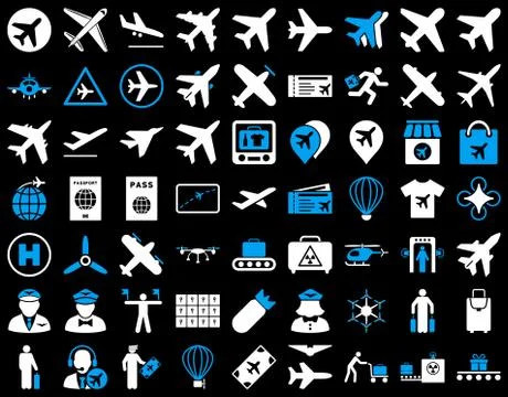 Aviation Icon Set Stock Illustration