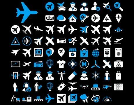 Aviation Icon Set Stock Illustration