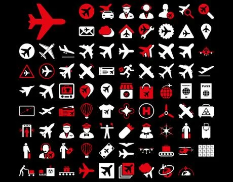 Aviation Icon Set Stock Illustration