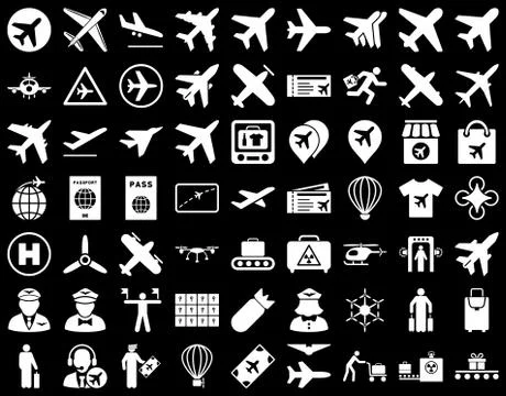 Aviation Icon Set Stock Illustration