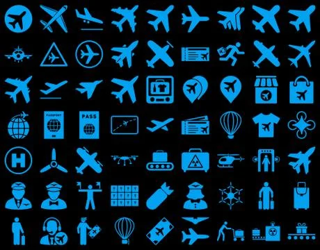 Aviation Icon Set Illustrazione stock