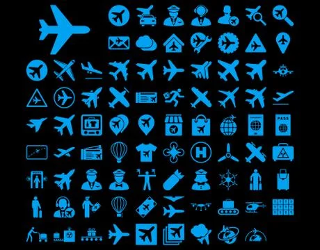 Aviation Icon Set Stock Illustration