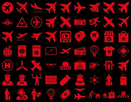 Aviation Icon Set Stock Illustration