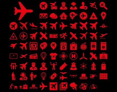 Aviation Icon Set Stock Illustration