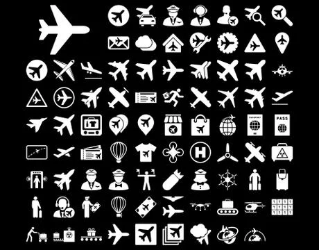 Aviation Icon Set Stock Illustration