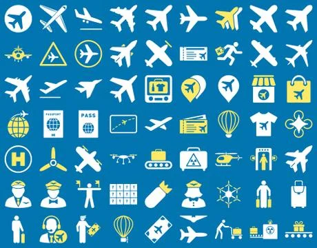 Aviation Icon Set Stock Illustration
