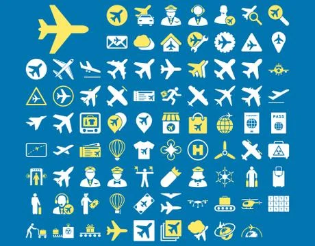 Aviation Icon Set 스톡 일러스트