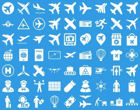 Aviation Icon Set Illustrazione stock