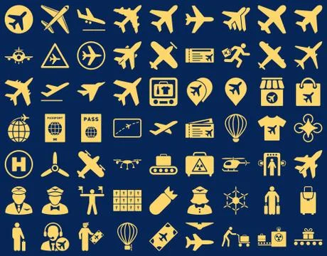 Aviation Icon Set 스톡 일러스트